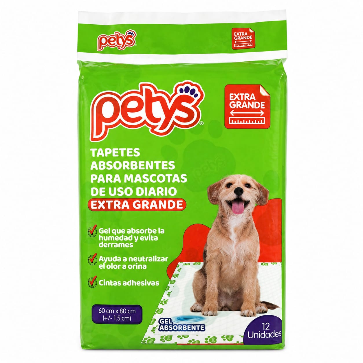 Tapetes Absorbentes Petys Extra Grande 60 × 80 cm x 12 Unidades